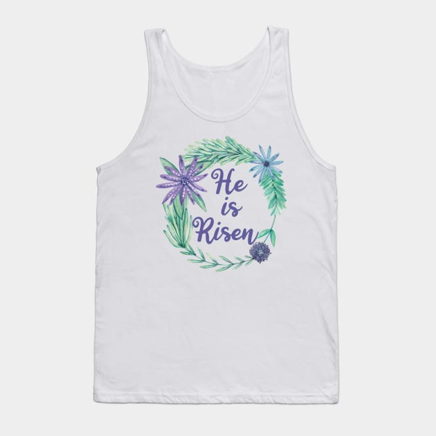 He is Risen Religious Easter Floral Tank Top by epiclovedesigns